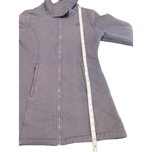 The North Face Quilted Fleece Jacket Full Zip Stand Up Neck Purple Womens Small - Picture 7 of 7